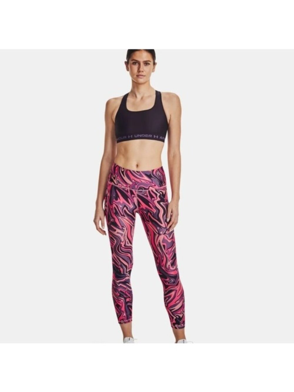 NWT Under Armour No Slip Waistband Ankle Training Compression Leggings Sz S